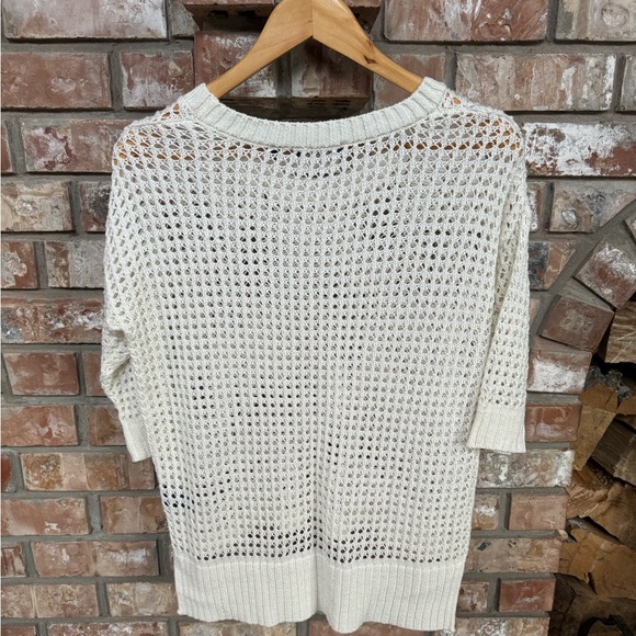 Dex Open-Knit Pullover Sweater in White - Sz Small - Picture 5 of 5